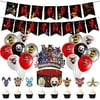 Five Nights at Freddy's Birthday Party Supplies,Include Happy Birthday Banner,Cake Topper,24 Cupcake Toppers, 24 Latex Balloons for Children Five Nights at Freddy's Theme Party Decoration