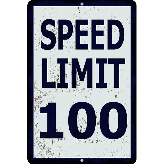 Speed Limit 100 MPH Sign, Slow Down Sign, Traffic Signs,Vintage Metal Tin Sign