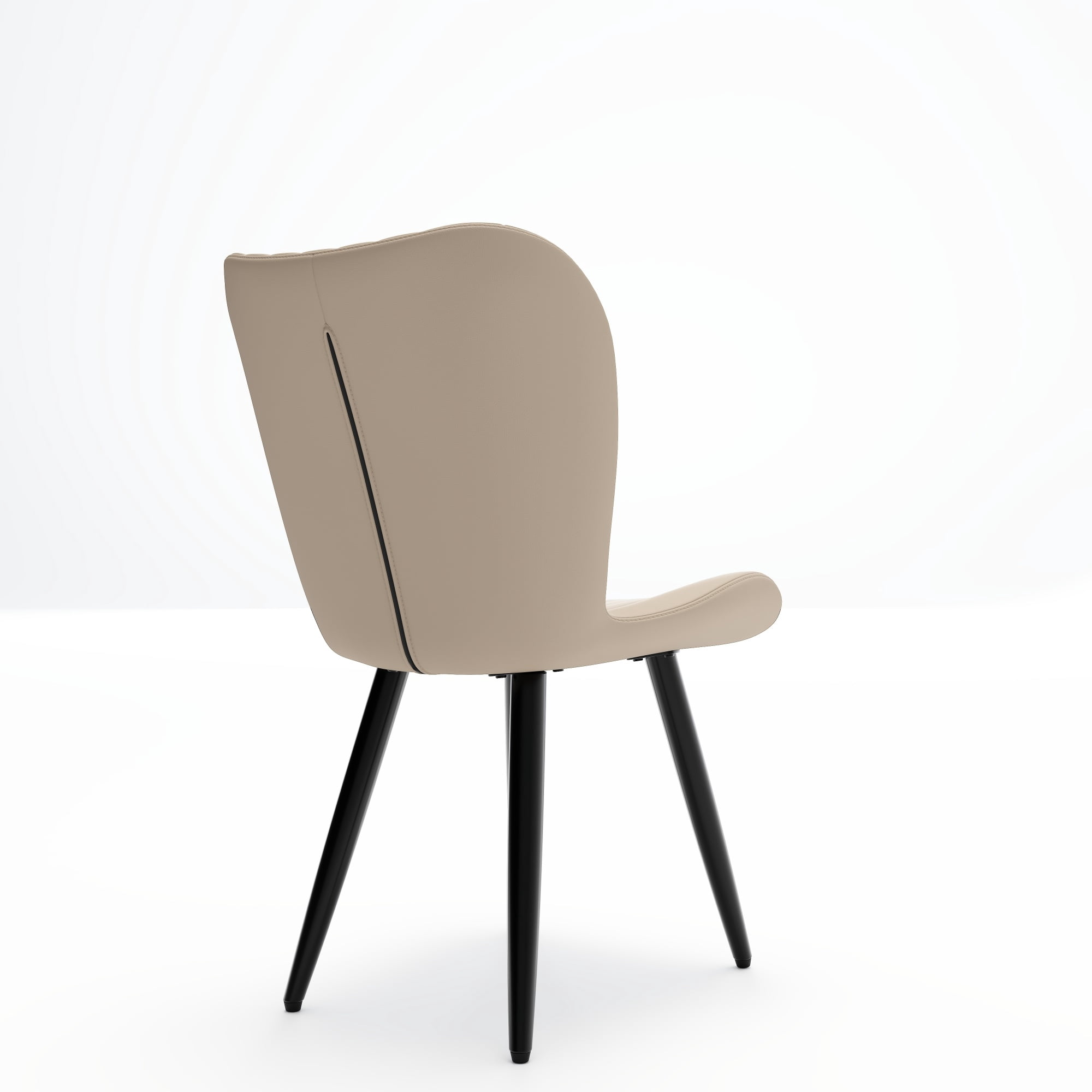 Alvantor Dining Chairs Set of 4 Upholstered Side Chairs with Thick Cushions & Metal Legs for Kitchen Living Room Cream