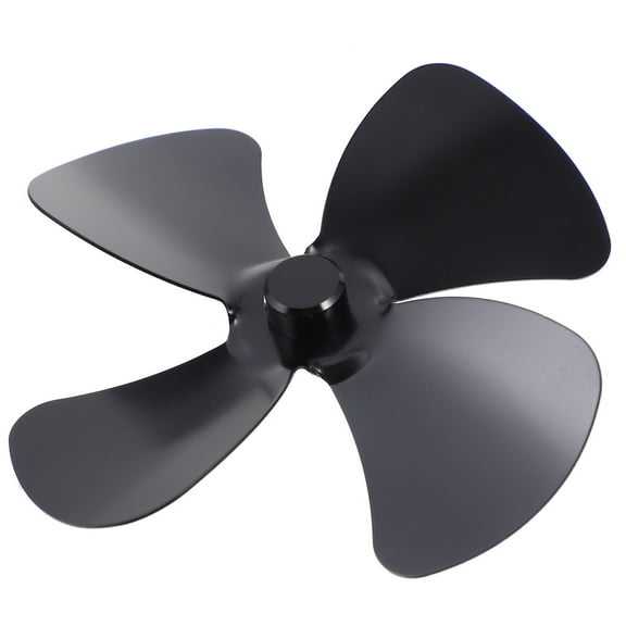 WHAMVOX Silent Heat Powered Stove Fan Blades with 4 Blades Design for Fireplace Use Black Aluminum Alloy