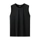 thumbnail image 5 of Camiseta de tirantes de cuello redondo para hombre, color liso, informal, holgada, deportiva, transpirable, de seda helada, corta, de poliéster., 5 of 5