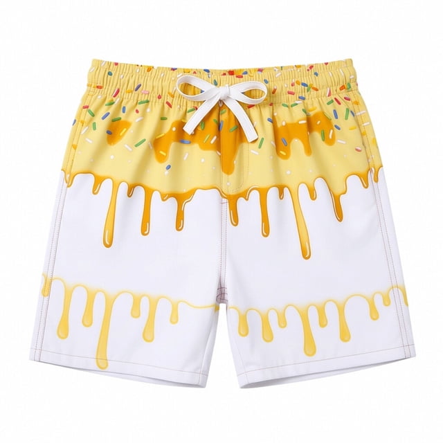 MDUKONU Boys Drawstring Sports Shorts Quick Dry Breathable Running Workout Shorts Yellow2 5-6 Years