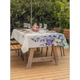thumbnail image 3 of Outdoor Tablecloths with Umbrella Hole & Zipper, Wisteria Tablecloth Rectangle 60x84 Inch, Purple Flowers Leaves Butterflies Plants Spring Beige Waterproof Table Cloth, Patio/Pool Table Covers, 3 of 8