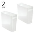 thumbnail image 2 of mDesign Plastic Small 1.5 Gal./5.7 Liter Trash Can, Handles, 2 Pack, Clear Frost, 2 of 8