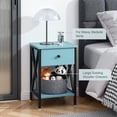 thumbnail image 6 of Nightstand,Modern Bedside End Table, Night Stand with Drawer and Storage Shelf for Living Room Bedroom, Industrial Metal Frame, 6 of 7