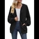 thumbnail image 1 of Sudadera con Capucha y Cremallera para Mujer, de Larga, Informal, de Gran Tamaño, con Bolsillos. Negro L, 1 of 10