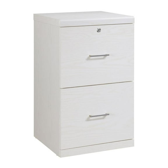 Pemberly Row 2-Drawer Wood Vertical File with Lockdowel in White Finish