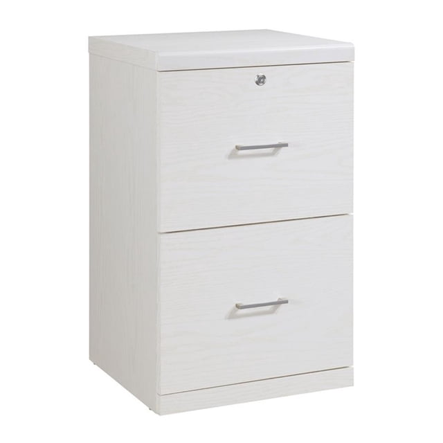 Alpine 2-Drawer Engineered Wood Vertical File with Lockdowel in White Finish