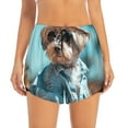 thumbnail image 4 of Lsque Stylish Dog in Denim Outfit Printed Women's Running Shorts with Liner Pockets,Elastic Quick Dry Workout Athletic Gym Yoga Shorts,Womens High Waist Shorts-, 4 of 9