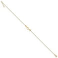 thumbnail image 2 of Real 14kt Yellow Gold Polished Heart with 10in Plus .75in ext. Anklet; 10 inch; for Adults and Teens; for Women and Men, 2 of 4
