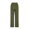 thumbnail image 5 of Scyoekwg Womens Wide Leg Pants Elastic Sports Waist Wide Leg Pants with Pocket Comfy Lightweight Classic Solid Color Fashion Casual Baggy Pants Trousers (Army Green,M), 5 of 6
