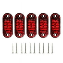 5Pcs Red LED 2.5Inch 2 Diode Light Oval Clearance Trailer Truck Side Marker Lamp