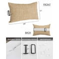 thumbnail image 3 of Pack of 4 Outdoor Lumbar Pillow Covers 12x20 Inch, Khaki Waterproof Throw Pillow Covers Set, Farmhouse Vintage Khaki Solid Color Modern Indoor&Outdoor Decorative Cushion Cases for Patio Porch Car, 3 of 7