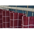 thumbnail image 2 of Textured Fabric Shower Curtain 72" X 72", Burgundy Checkered Printed Bathroom Curtain, Machine Washable, 2 of 5