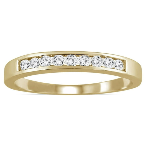 1/4 Carat TW Channel Set Diamond Band in 10K Yellow Gold (K-L Color, I2-I3 Clarity)