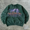 thumbnail image 3 of Thunder Horses Sweatshirt | Vintage Lightning Wild Mustang Pullover, 3 of 6