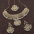 thumbnail image 3 of Aheli Indian Traditional Maang Tikka with Kundan Necklace Earrings Set Ethnic Wedding Party Designer Jewelry for Women, 3 of 5