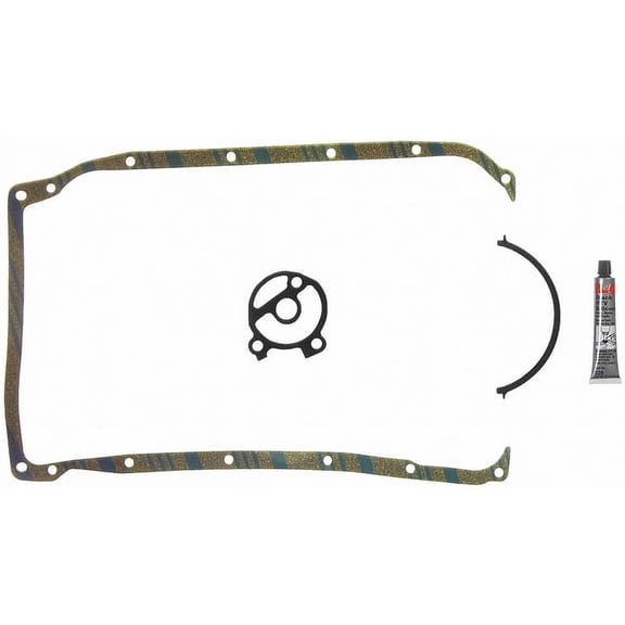 Oil Pan Gasket Set - Compatible with 1987 - 2002 Chevy Cavalier 1988 1989 1990 1991 1992 1993 1994 1995 1996 1997 1998 1999 2000 2001