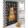 thumbnail image 5 of Thanksgiving Fall Retro Pumpkin Black Buffalo Plaid Shower Curtain Set ，Waterproof Fabric Shower Curtains Shower Curtains for Bathroom,Bathroom Decor 60"x72", 5 of 7
