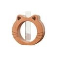 thumbnail image 2 of Adorable florero con forma de gato | Minijarrón de madera de sobremesa con tubo de vidrio para flores frescas | Contenedor hidropónico para decoración del hogar y la oficina, 2 of 6