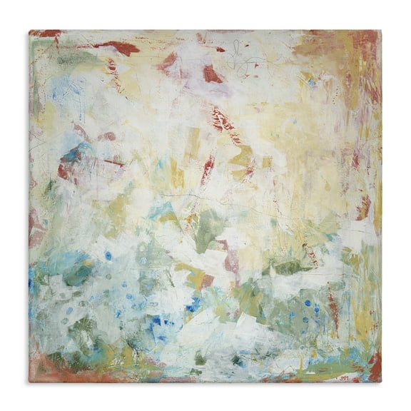 Stupell Industries Muted Restless Abstract Abstract Painting Wrapped Canvas Art Print Wall Art, 17 x 17
