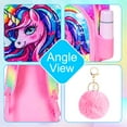 thumbnail image 4 of AGSDON 3PCS Unicorn Backpack, 16" Girls Rainbow Sequins Kids Bookbag with Lunch Box, School Bags for Elementary Preschool Kindergarten - Pink, 4 of 6