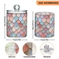 thumbnail image 5 of Yayeee 4 Pack Qtip Holder Bathroom Cotton Swab Canister with Lid Clear Dispenser Set, Art Pattern, 5 of 6
