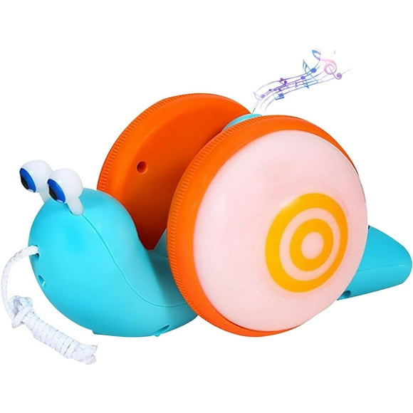 Snail Pull Toy Electric Slug Pull Along Toy with Lights and Music Animal Pull Along Toy