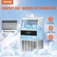 thumbnail image 2 of VEVOR Máquina para hacer hielo comercial, 130 lb/24 h, máquina para hacer hielo, 60 cubitos de hielo en 12-15 minutos, máquina para hacer hielo independiente con gabinete con capacidad de, 2 of 9