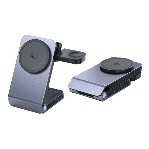 QI2.2 25W Foldable 3 in 1 Wireless Charger For iPhone AirPods Apple Watch