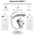 thumbnail image 3 of Bluetooth Headset, In-ear for Workout Gym,Wireless Car Headset Headphone Earbud Stereo Sound Quality Music Handsfree Noise Cancelling Earpiece Earhook For Sport Running Business Driving Silver, 3 of 6