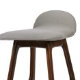 thumbnail image 6 of Noble House Brookes Mid-Century Modern Upholstered Barstools (Set of 2), Light Gray and Natural Walnut, 6 of 8
