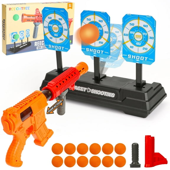 Huge Wave Digital Shooting Targets Set with Foam Dart Blaster, Electronic Scoring Auto Reset 3 Targets, Christmas Toys for Boys 8-10,Outdoor Shooting Game Toys for Kids Boys 5-7