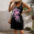 thumbnail image 6 of JULMCOMO Dresses for Women 2024 Casual Dressy V Neck Spring T Shirt Dress Floral Print Beach Cover Up Sleeveless Sundress with Pocket, 6 of 6