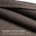thumbnail image 3 of EverGrace 100% Cotton Quilt Queen Size, Pre-Washed Modern Grid Stitch Lightweight Bedspread Coverlet for All Season, Oversized 3-Piece Bedding Set with 2 Pillow Shams, Dark Brown, 3 of 8