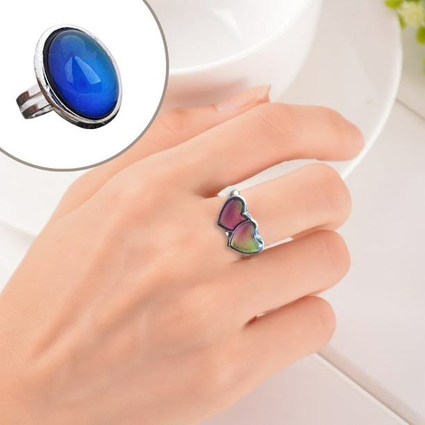 Qarigey Anillo de humor Cambio de color Temperatura Emocion Sensacion Cambiable Fluorescente Termocromico Traje Props rhinestone Type3 NO3 Qarigey AP008785 29 Walmart en linea