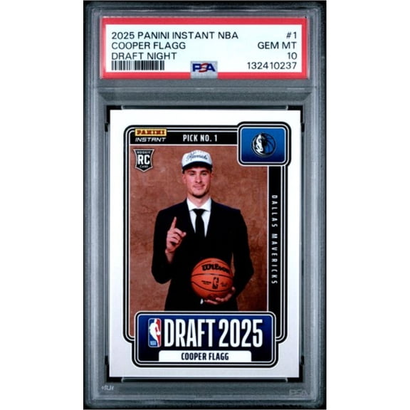 Graded 2025 Panini Instant Cooper Flagg #1 Draft Night Rookie RC Basketball Card PSA 10 Gem Mint