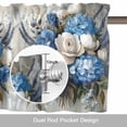 thumbnail image 6 of Vintage Floral Valance Curtain White Blue Rose Hydrangea Leaf Oil Painting Window Valances Rod Pocket Short Curtains Window Treatments for Kitchen Bedroom Bathroom Laundry 42" x 18", 6 of 9