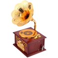 thumbnail image 4 of Music Box, Classic Gift Retro Phonograph Shaped Music Box(Brown), 4 of 5