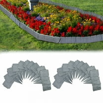 SELIVO 20Pcs Garden Edging Border Landscape Edging Border,16ft Plastic Garden Edging Stone Look Border for DIY Outdoor Yard Landscaping Flower Bed and Grass,Gray
