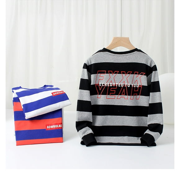 AAMILIFE New fashion boys autumn round neck long sleeve bottoming shirt round neck bottoming sweatert