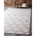thumbnail image 1 of Unique Loom Trellis Frieze Collection Lattice Moroccan Geometric Modern Area Rug, 10 x 14 Feet, Ivory/Gray, 1 of 5