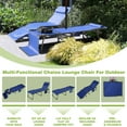 thumbnail image 4 of VEIKOUS Portable Tanning Chair, 5-Position Adjustable Sunbath Lounge Chair w/Face & Arm Hole, Pillow & Pocket, Blue, 4 of 12