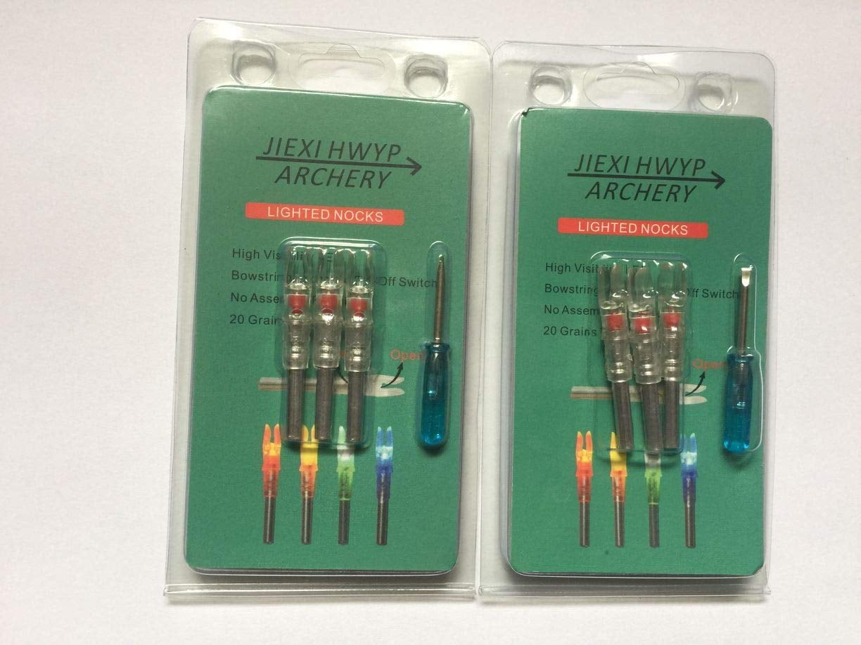 JIEXI HWYP Lot De 6 Encoches Lumineuses Auto – Diamètre 6,2mm – Vert, Légères – Pour Tir à L'Arc