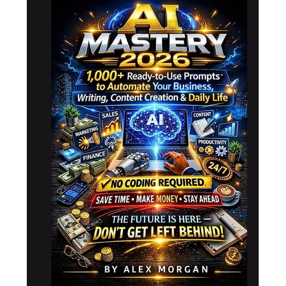 AI Mastery 2026: 1,000  Ready-to-Use Prompts to Automate Your Business, Writing, Content Creation & Daily Life No Coding, (Paperback)