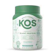 KOS Vegan Protein Powder, Unflavored and Unsweetened, 20 Servings