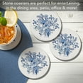 thumbnail image 6 of Thirstystone Florals In Blue & White 4-Pack Round Absorbent Stone Coasters, 6 of 7