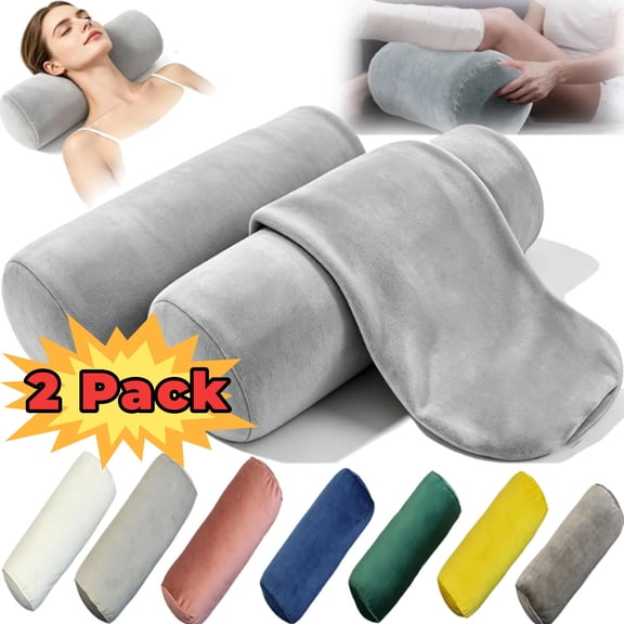 Neck Roll Pillowcases with Zipper, Round Pillowcase 5.9x15.7Inches Cylindrical Pillow Cushion for Bedroom, Living Room, Sofa,Solid Color, Gray