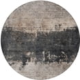 thumbnail image 3 of HomeRoots 606130 8 ft. Taupe & Charcoal Round Abstract Washable Indoor & Outdoor Area Rug, 3 of 5