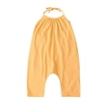 thumbnail image 2 of JAJAHO Girls Casual Sleeveless Jumpsuits Halter Loose Romper Long Pants Kids Toddler Girl Summer Clothes 1-9Y, 2 of 4